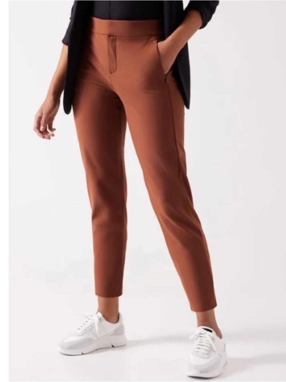 ATHLETA Stellar Skinny Trouser Pants Ancient Mahogany Rust Casual Women’s Size 4 - Picture 1 of 11